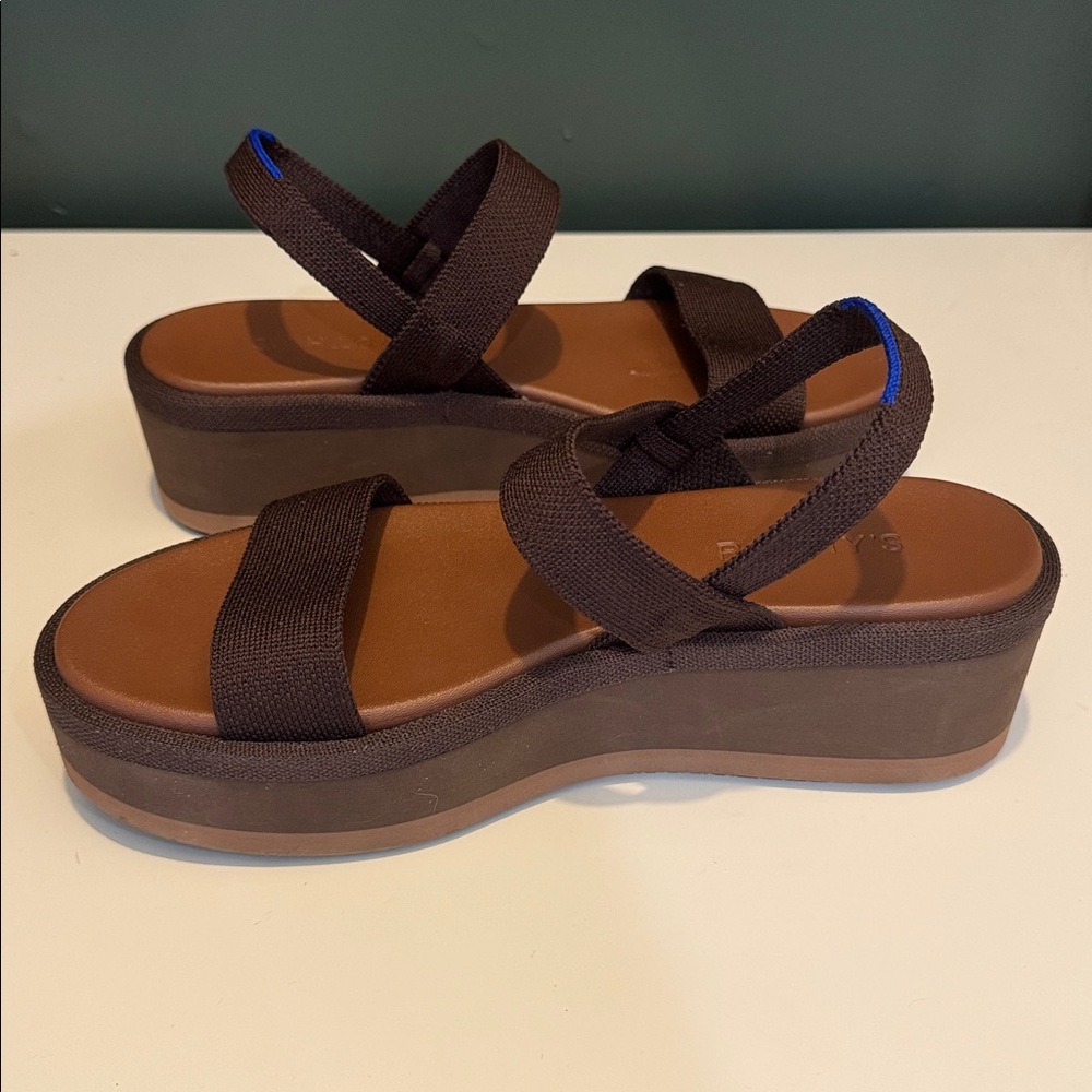 Rothys Women's Brown Platform Wedge Sandals